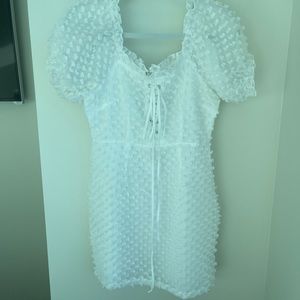 Just me size small poka dot textured dress
